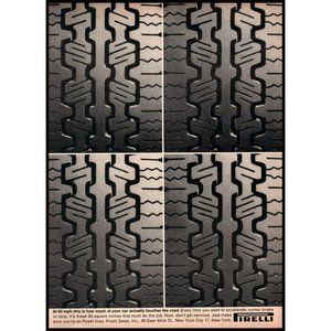 1964 Pirelli Tires Tire Tread Close up Photo Vintage Print Ad Wall Art Graphic